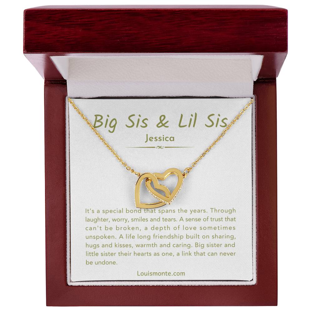 Personalized Big Sister & Little Sister Necklace | Big Sis Lil Sis Gift | Perfect For Birthday & Graduation