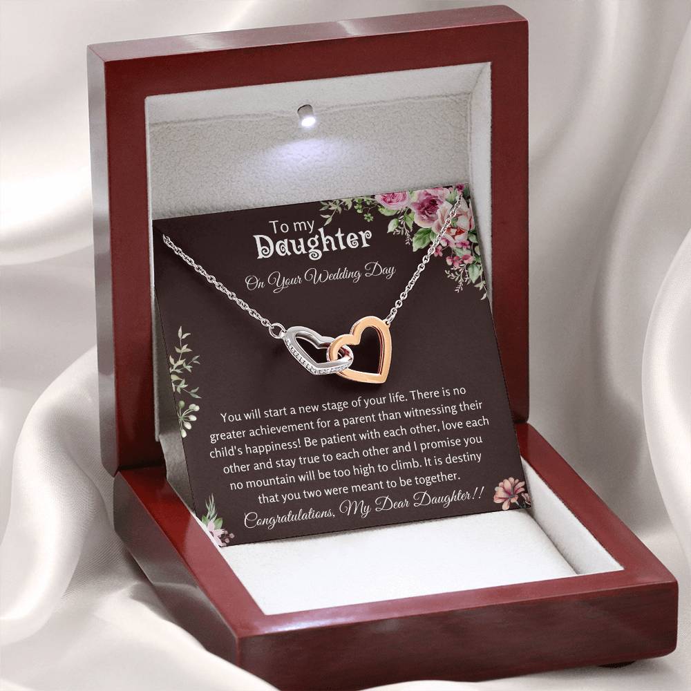 Rose Gold Finish Heart Necklace for Daughter