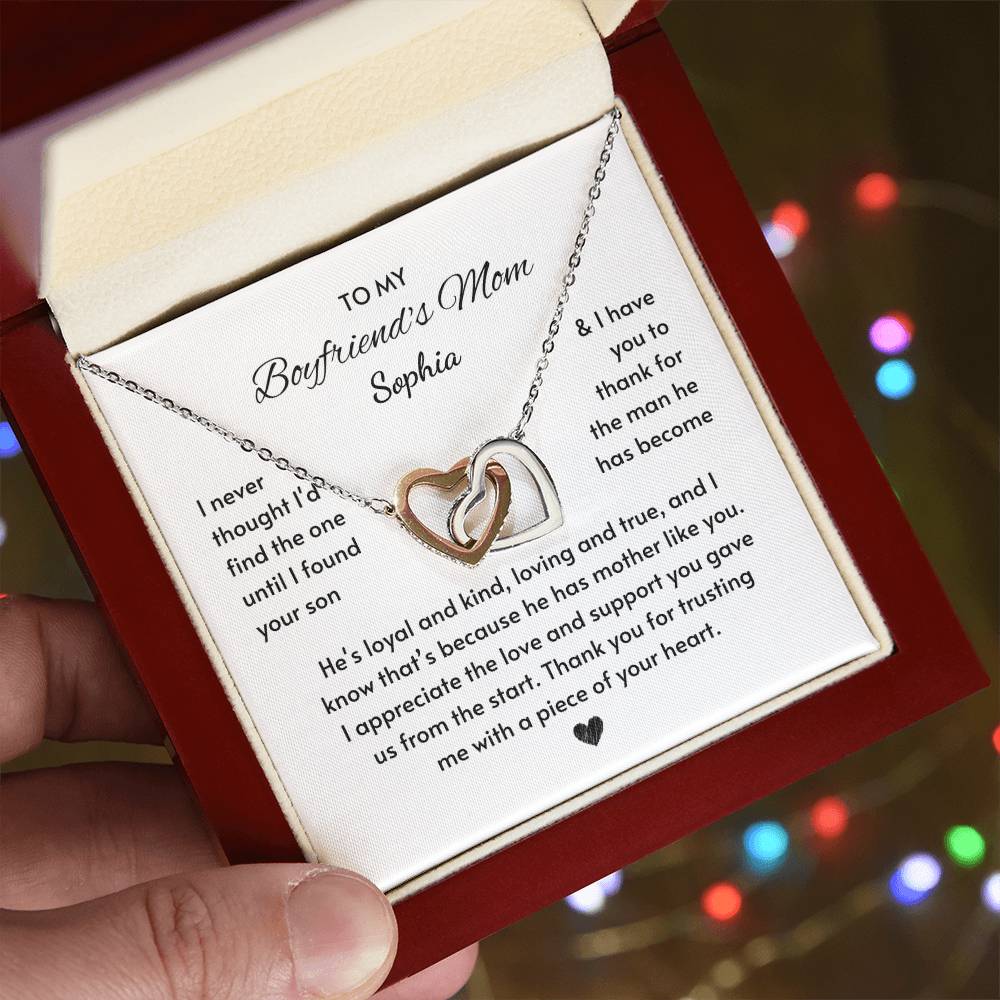 Personalized Boyfriends Mom Present | Necklace Gift for Xmas, Birthday, Mother's Day
