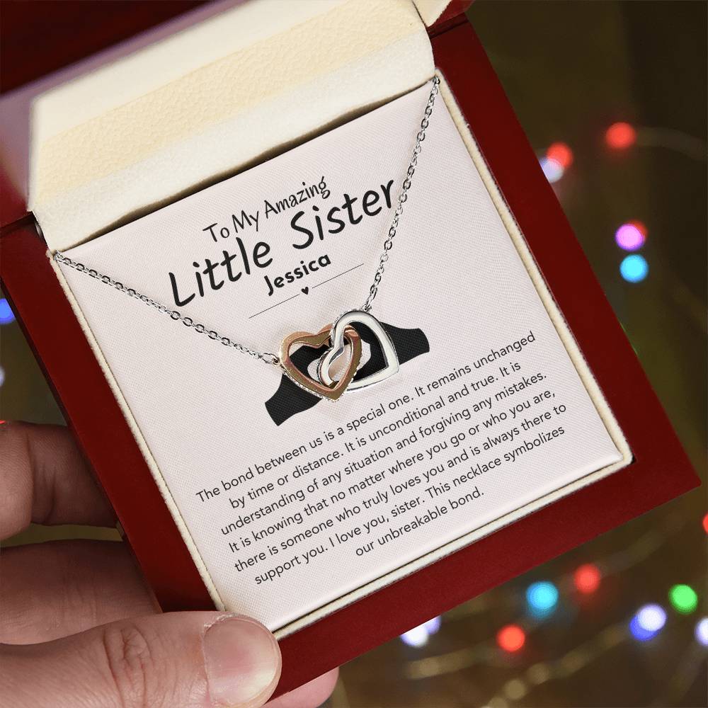 Personalized little sis necklace