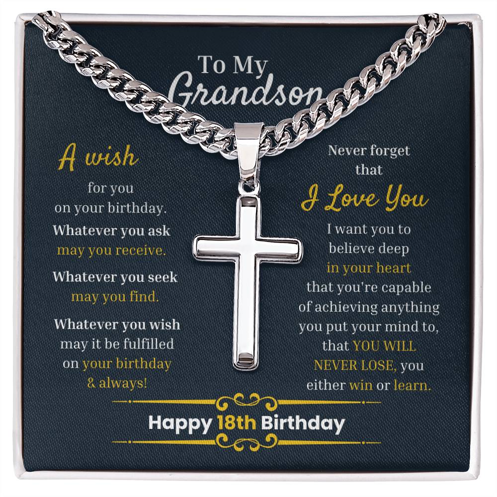 Happy 18th Birthday Gift for Grandson
