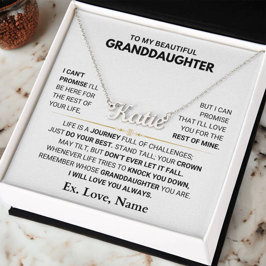 Custom Name Necklace for Granddaughter | Gift for Birthday, Graduation, Easter or Christmas