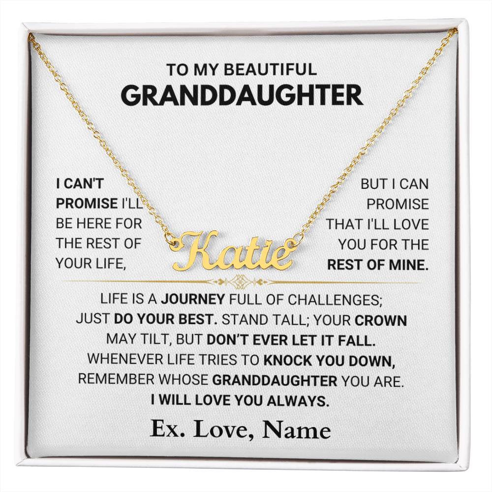 Custom Name Necklace for Granddaughter, Gift for Birthday, Graduation, Easter or Christmas