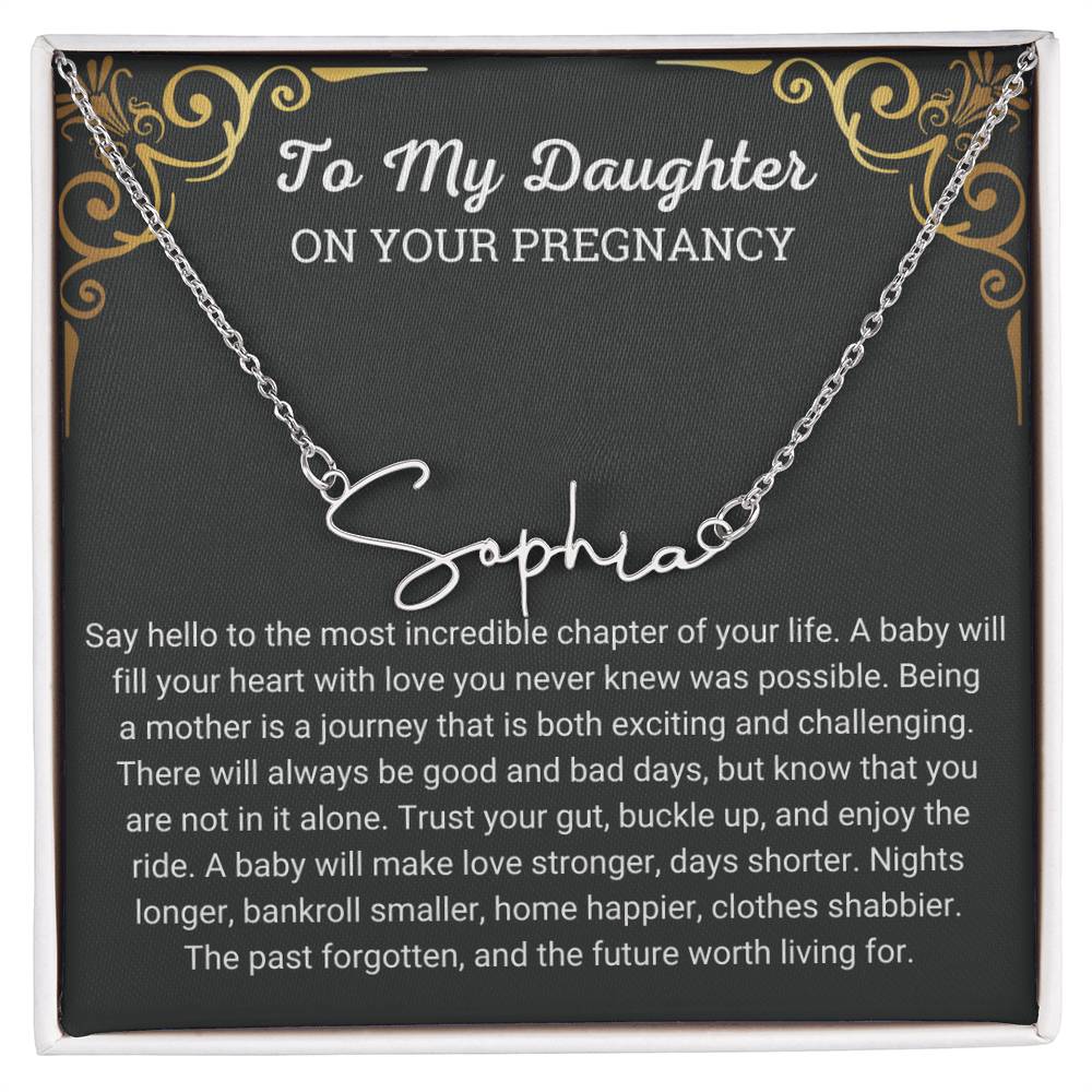 Pregnancy Present for Daughter Necklace