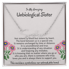 Best Friend Necklace, Unbiological Sister Jewelry, Symbol Of Chosen Family, To My Unbiological Sister