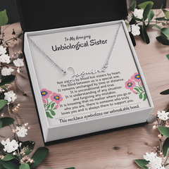 Best Friend Necklace, Unbiological Sister Jewelry, Symbol Of Chosen Family, To My Unbiological Sister