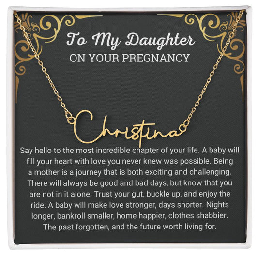 Pregnancy Present for Daughter Necklace