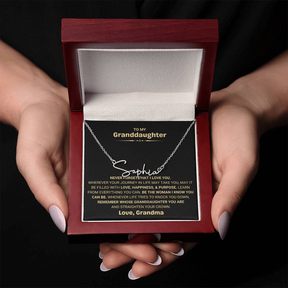 Personalized Granddaughter Necklace in Luxurious Packaging