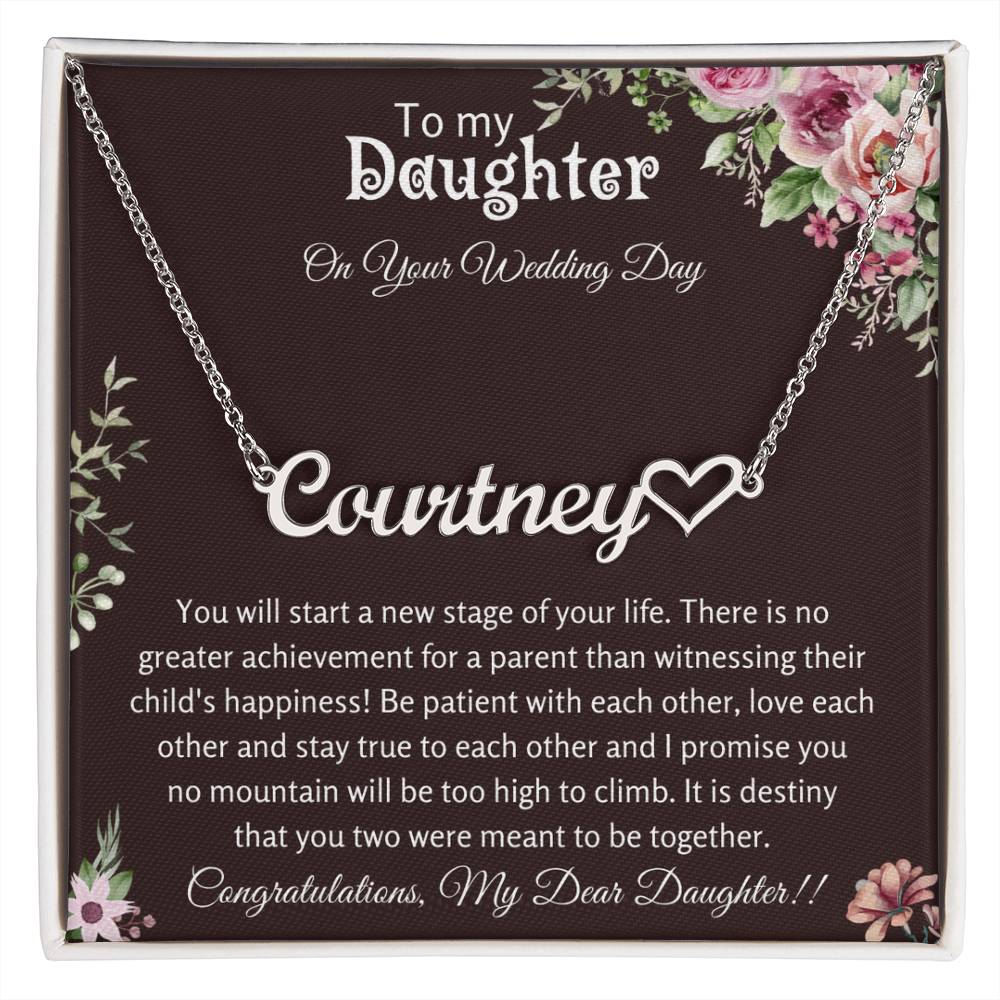 Personalized Heart Name Necklace for Daughter