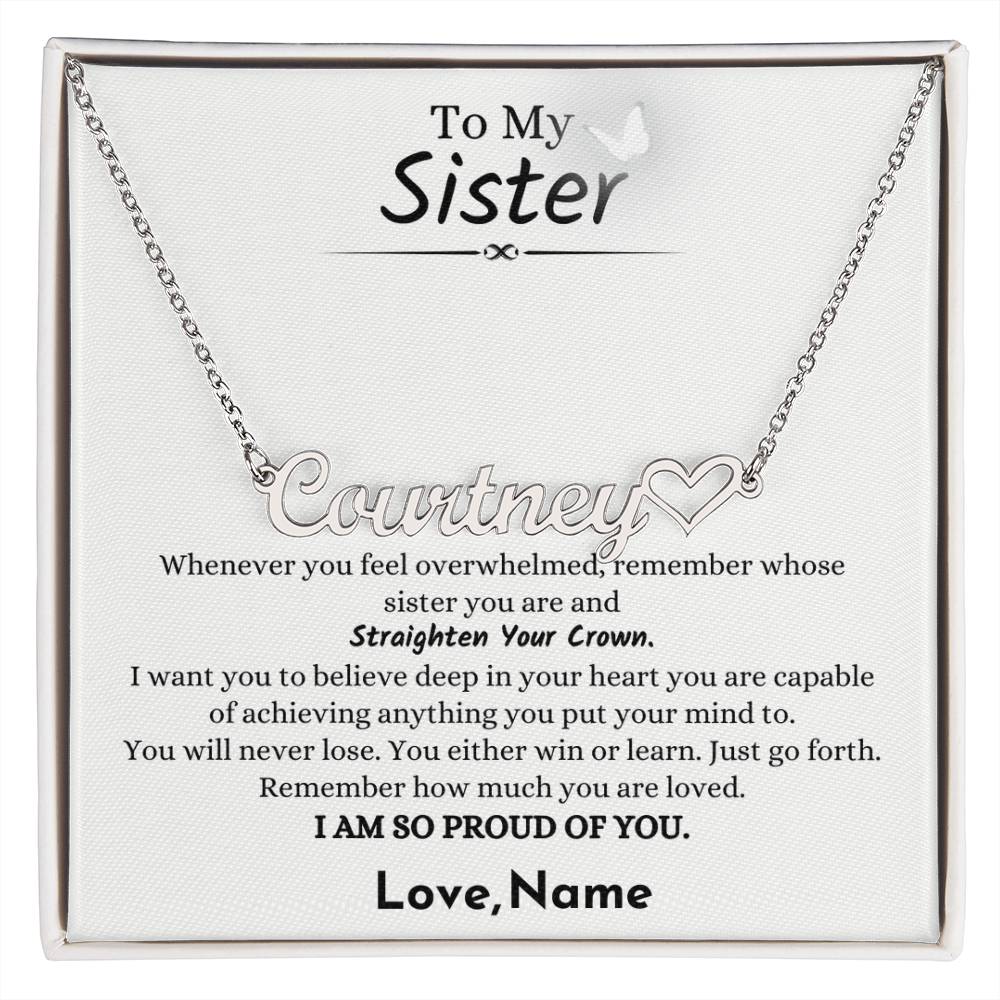 Personalized Sister Necklace - Name Necklace Gift for Her from Brother or Sister