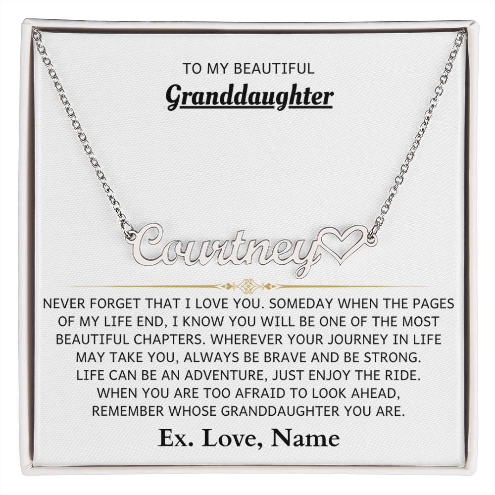 Personalized Heart Name Necklace for Granddaughter