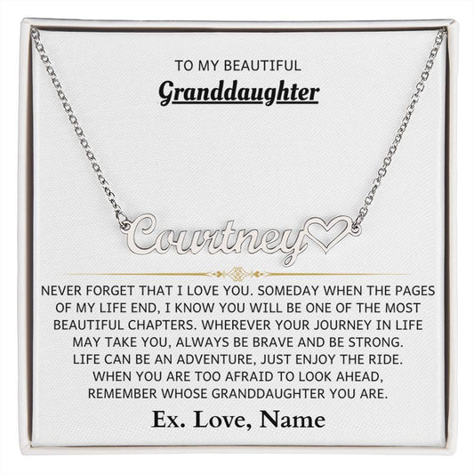 Personalized Heart Name Necklace for Granddaughter