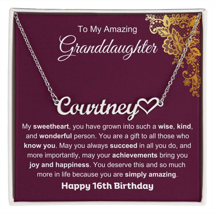 To My Amazing Granddaughter | My Sweetheart | Personalized 16th Birthday Gift For Her