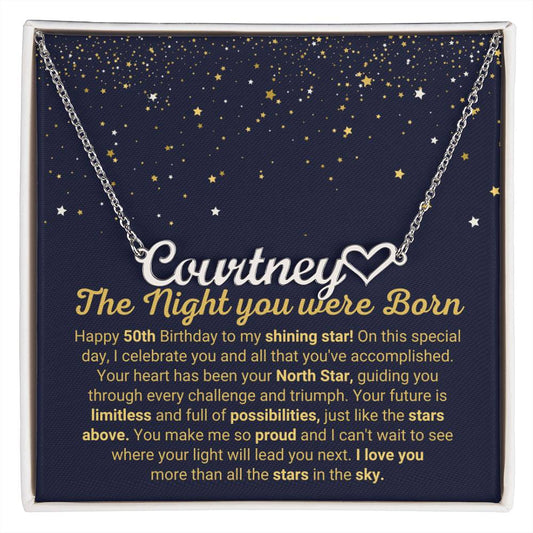 Personalized 50th Birthday Necklace for Her