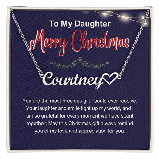 Precious Christmas Gift for Daughter - Heart Name Necklace
