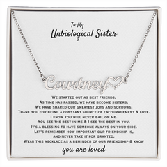 Sister Necklace For Unbiological Sister, Meaningful Jewelry Gift, Symbol Of Bond, To My Unbiological Sister