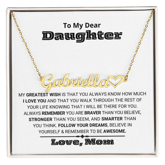 Personalized Heart Name Necklace for Daughter