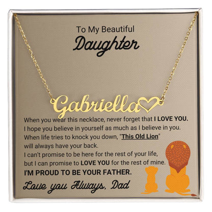 18K Gold Finish Name Necklace for Daughter