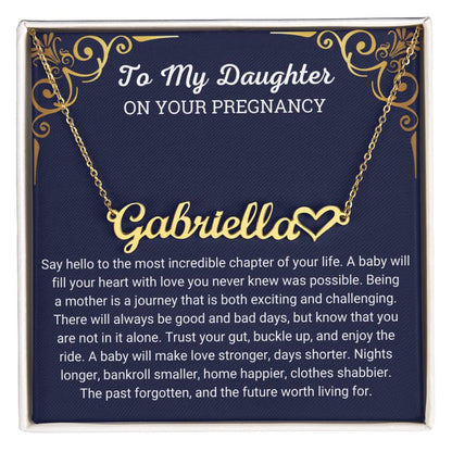 Customizable Necklace with Name for Pregnant Daughter