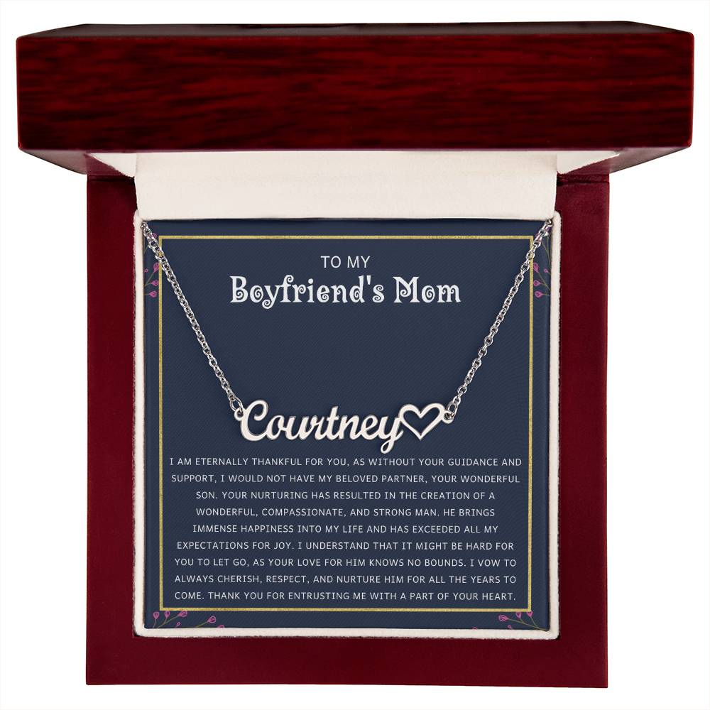 heart name necklace for bf mom