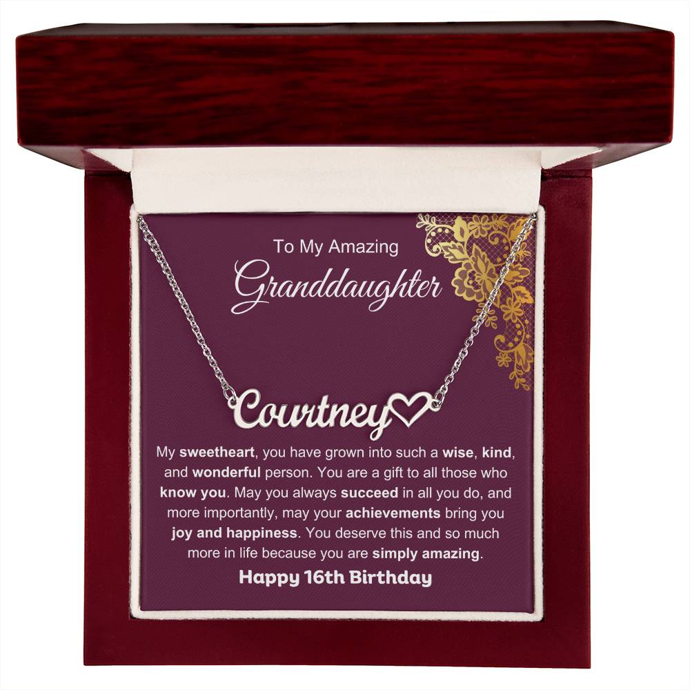 To My Amazing Granddaughter | My Sweetheart | Personalized 16th Birthday Gift For Her