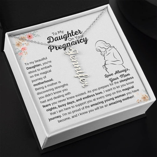 Daughter Pregnancy Gift Personalized Necklace