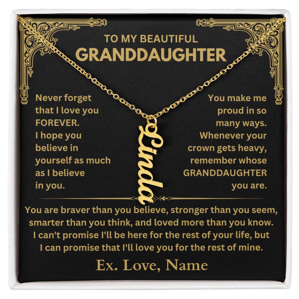 Custom Engraved Necklace for Granddaughter's Graduation