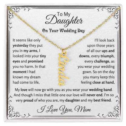 Custom Name Necklace in 18K Yellow Gold Finish for Daughter