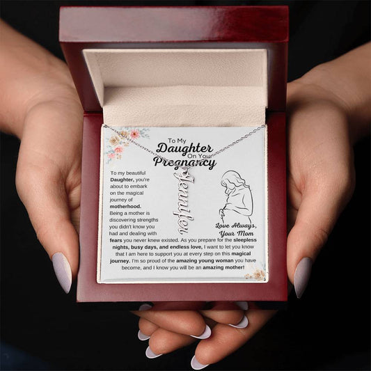 Daughter Pregnancy Gift Personalized Necklace