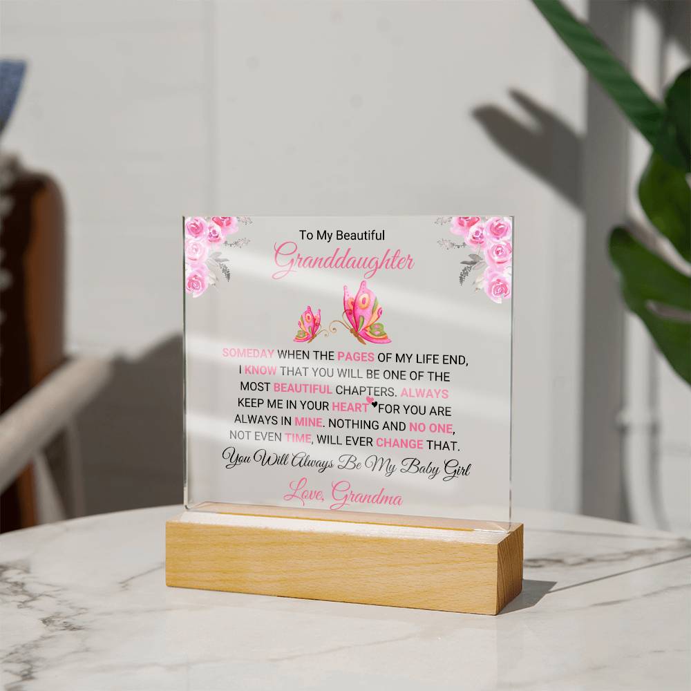 Premium Acrylic Plaque for Granddaughter