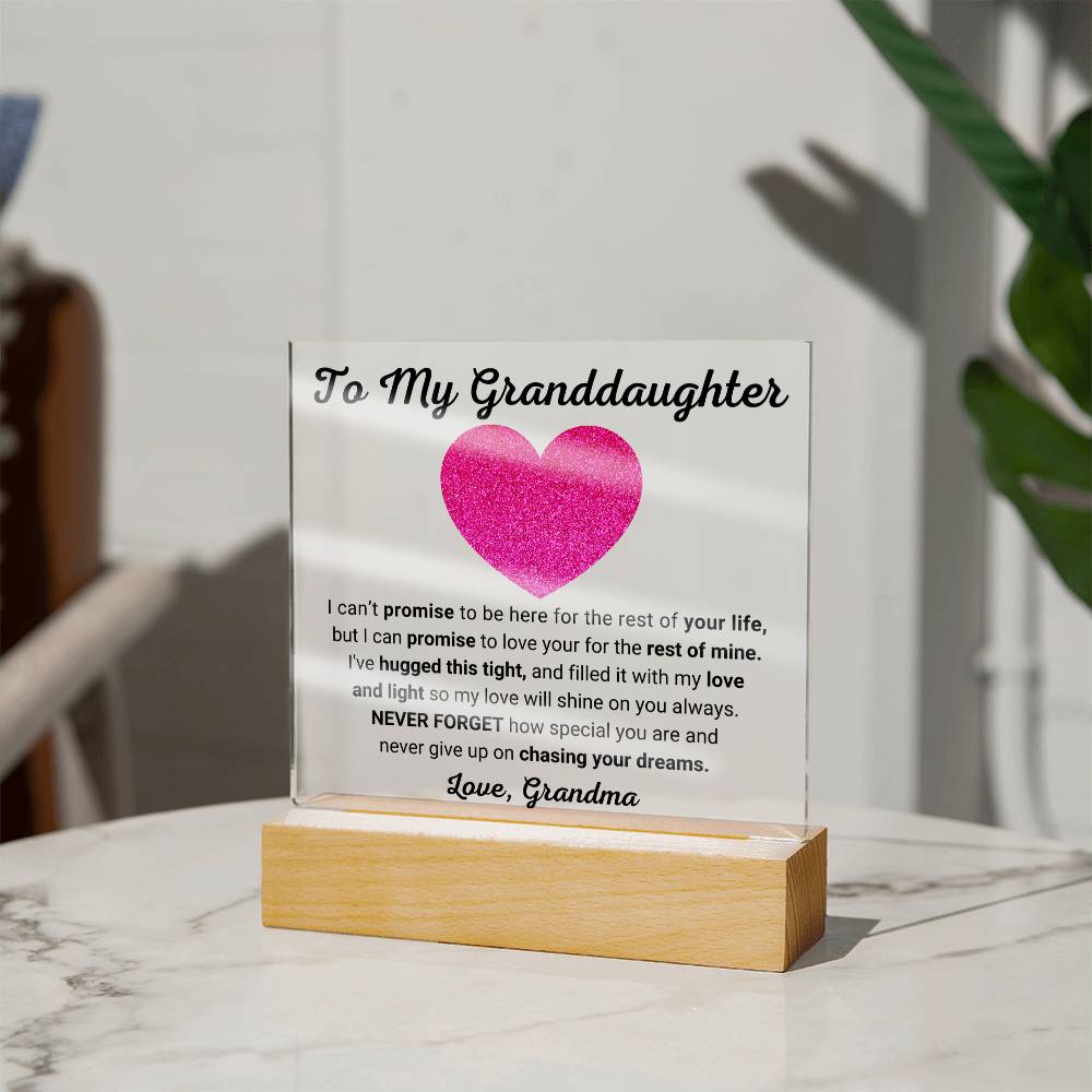 Granddaughter Keepsake with Wooden Base