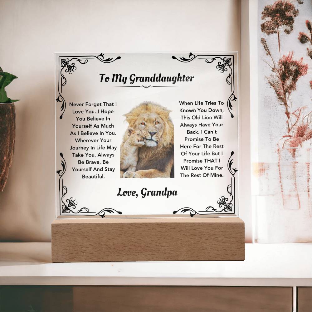 Granddaughter gift from grandpa acrylic plaque