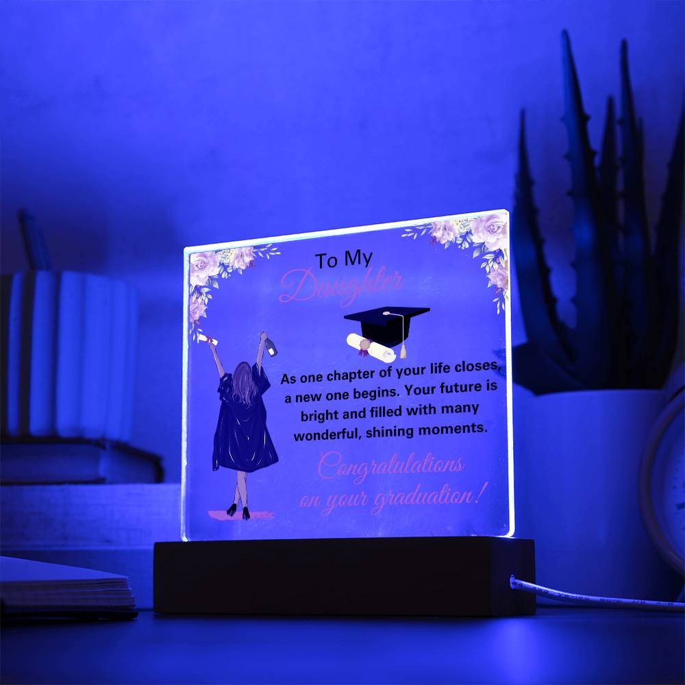 Acrylic Plaque with Wooden Base for Graduation