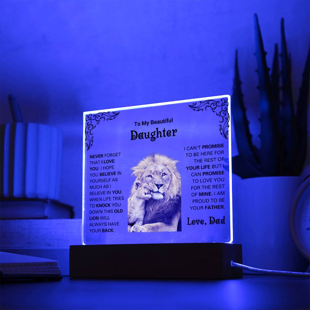 To My Beautiful Daughter Gift From Dad | "This Old Lion" Love Dad Acrylic Plaque