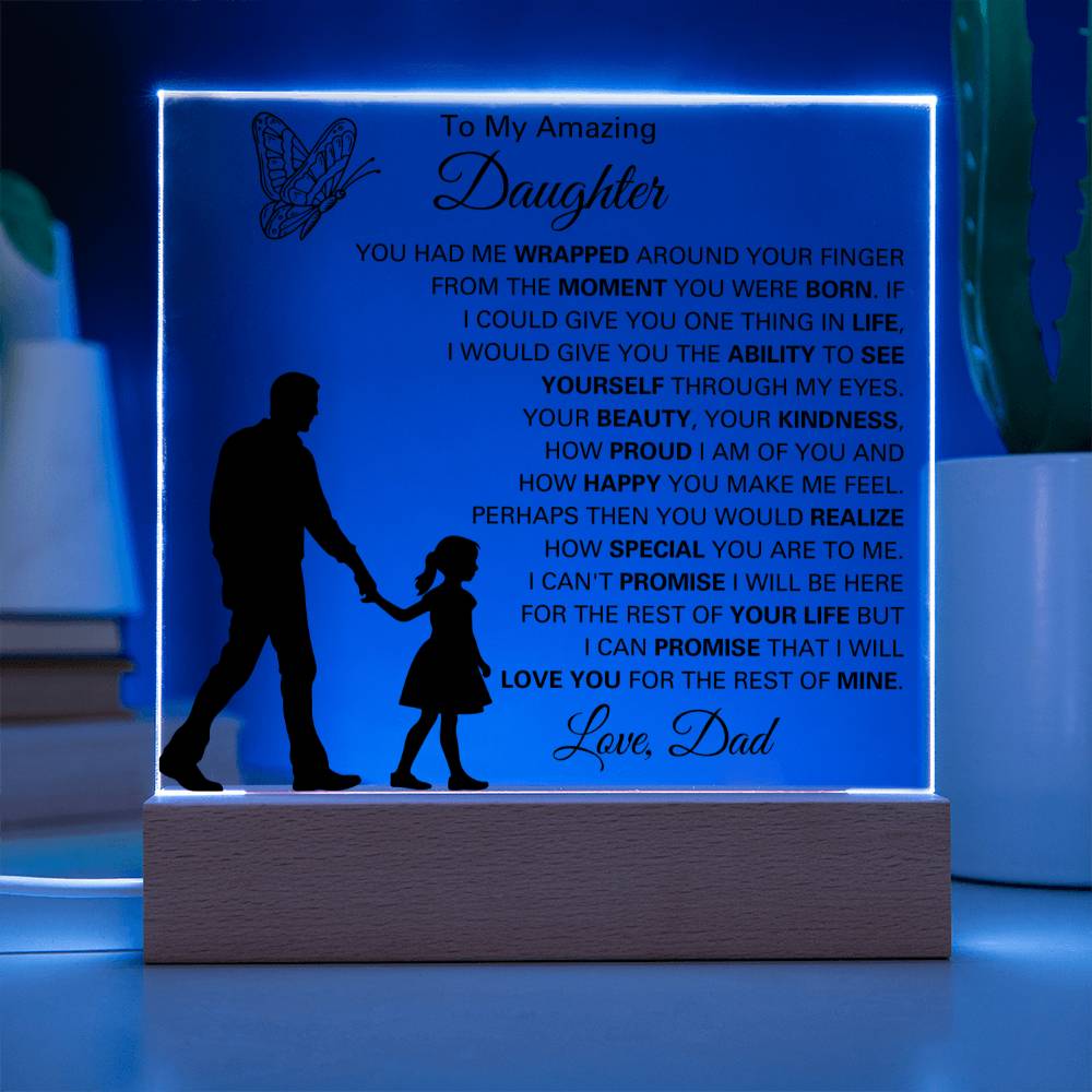 To My Amazing Daughter Gift from Father | Square Acrylic Plaque for Her