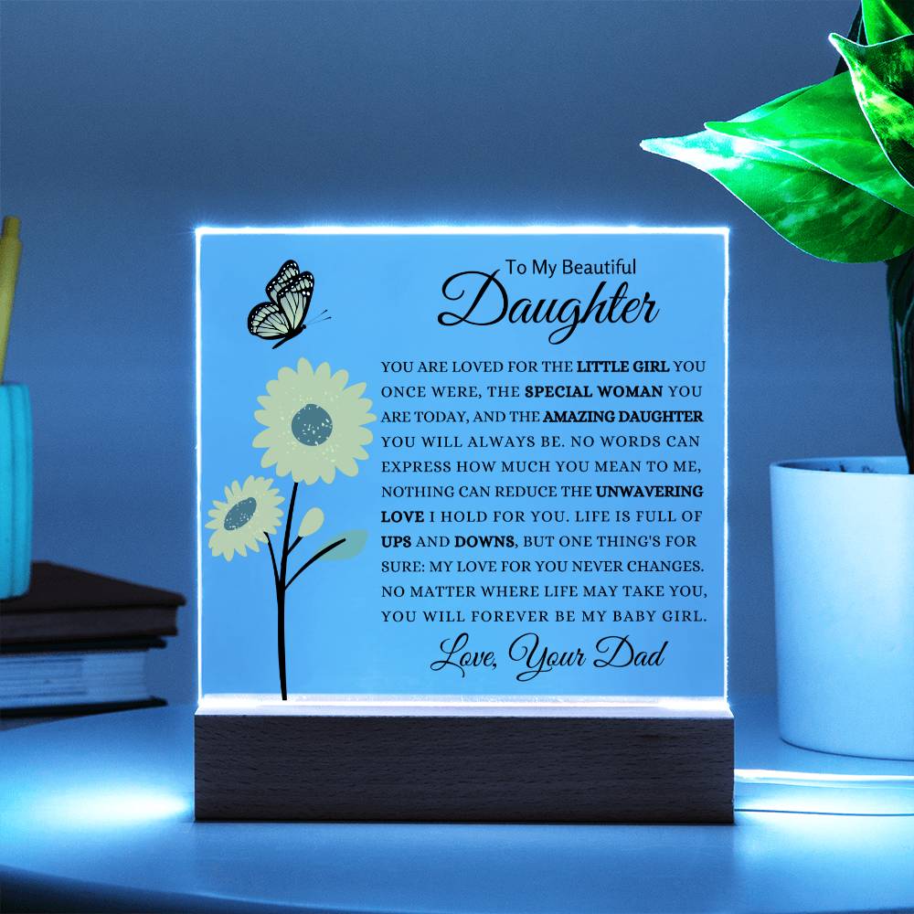 Square Acrylic Plaque with Wooden Base