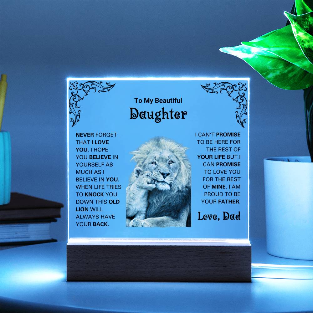 To My Beautiful Daughter Gift From Dad | "This Old Lion" Love Dad Acrylic Plaque