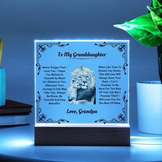 Granddaughter gift from grandpa acrylic plaque