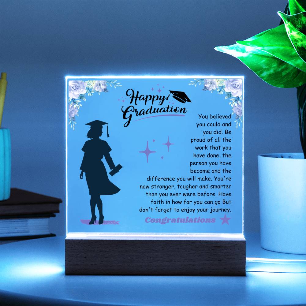 Grad Plaque for Daughter with LED Lights