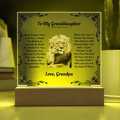 Granddaughter keepsake from grandpa