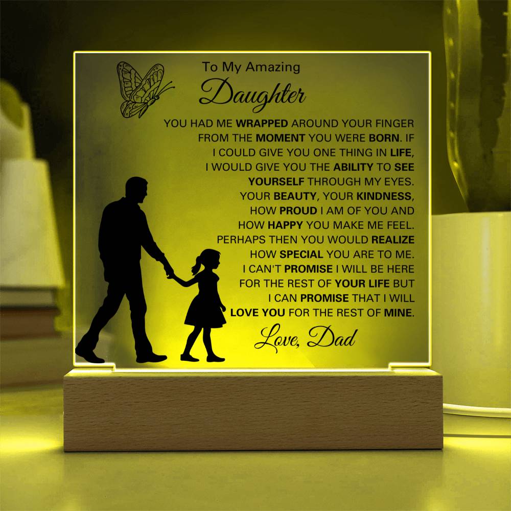 To My Amazing Daughter Gift from Father | Square Acrylic Plaque for Her