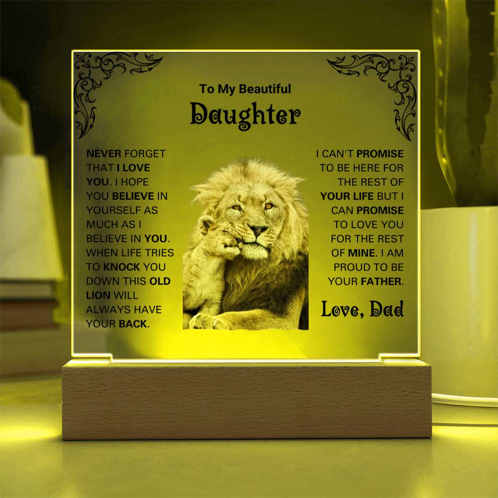 To My Beautiful Daughter Gift From Dad | "This Old Lion" Love Dad Acrylic Plaque