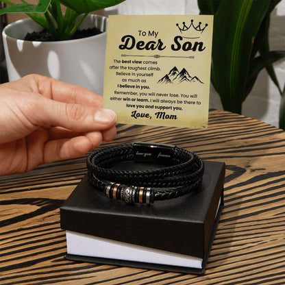 Vegan Leather Bracelet for Son