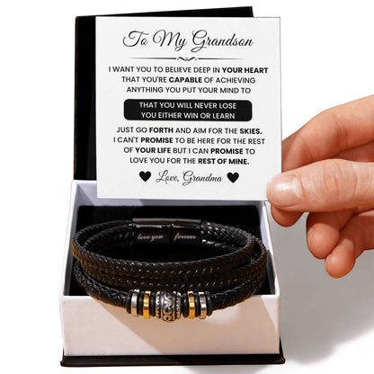 Inspirational Gift For Grandson From Grandmother Bracelet