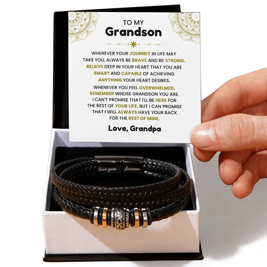 Grandson Love You Forever Bracelet Gift from Grandpa