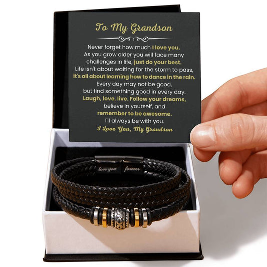 Grandson Love You Forever Bracelet - Sentimental Gift from Grandparents