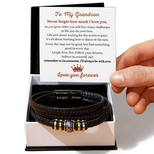Grandson Love Forever Bracelet - A Special Gift from Grandma and Grandpa