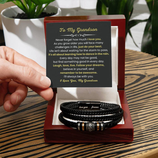 Grandson Love You Forever Bracelet - Sentimental Gift from Grandparents