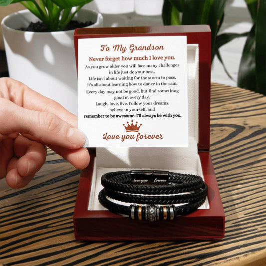 Grandson Love Forever Bracelet - A Special Gift from Grandma and Grandpa