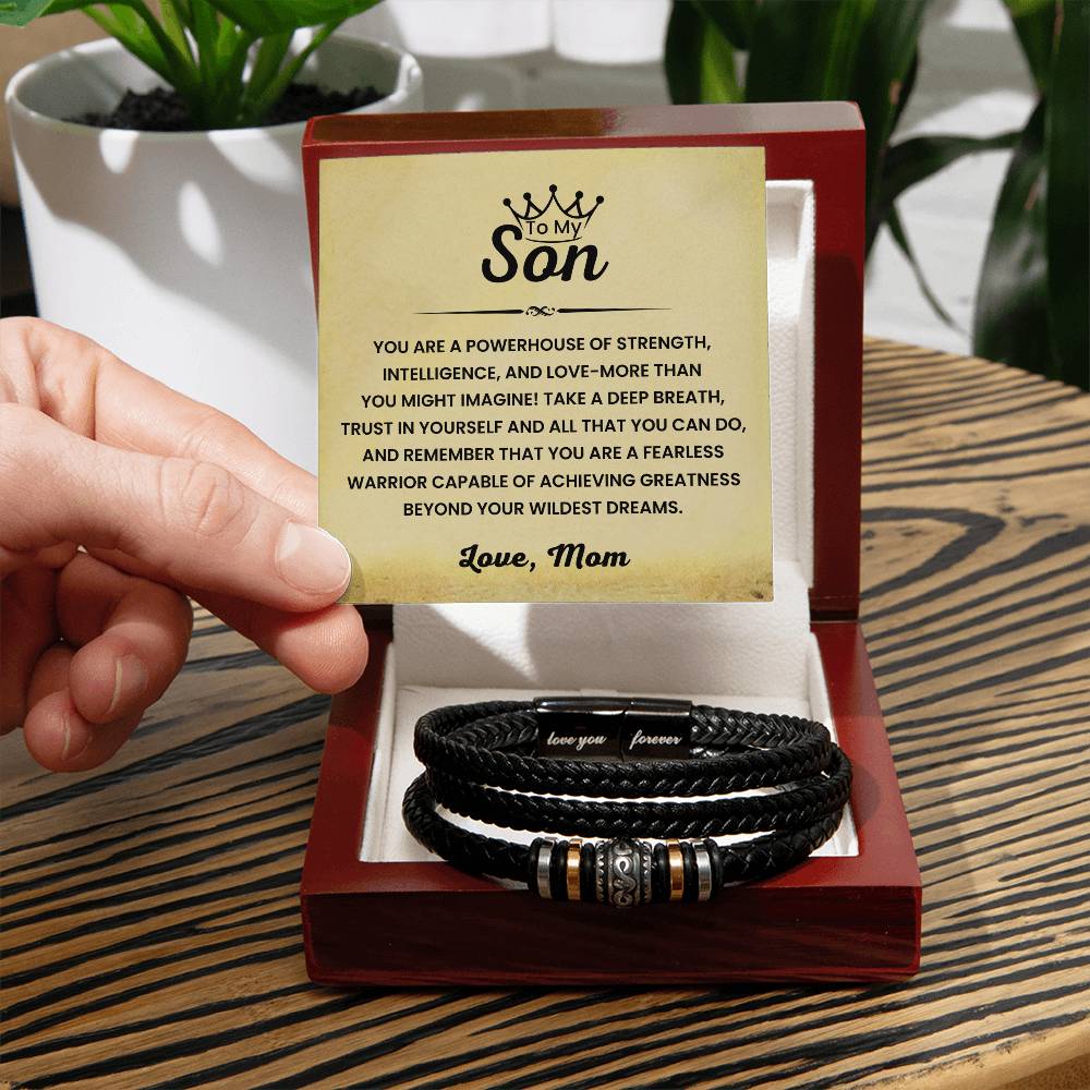 Vegan leather bracelet for son